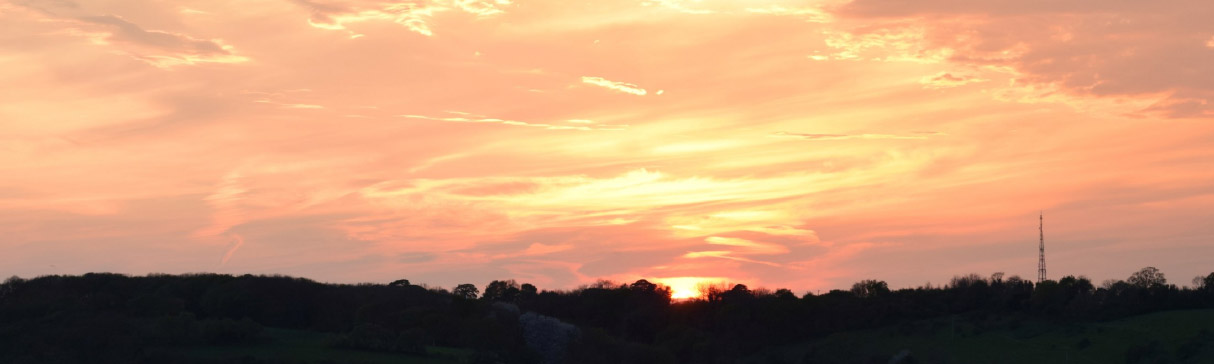 sunset in Alkham, Kent