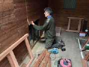 hut being restored