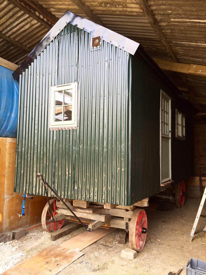 Shepherds hut being restored